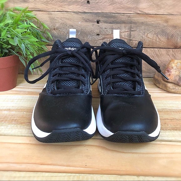 Adidas black and white mid basketball shoes - Picture 2 of 8